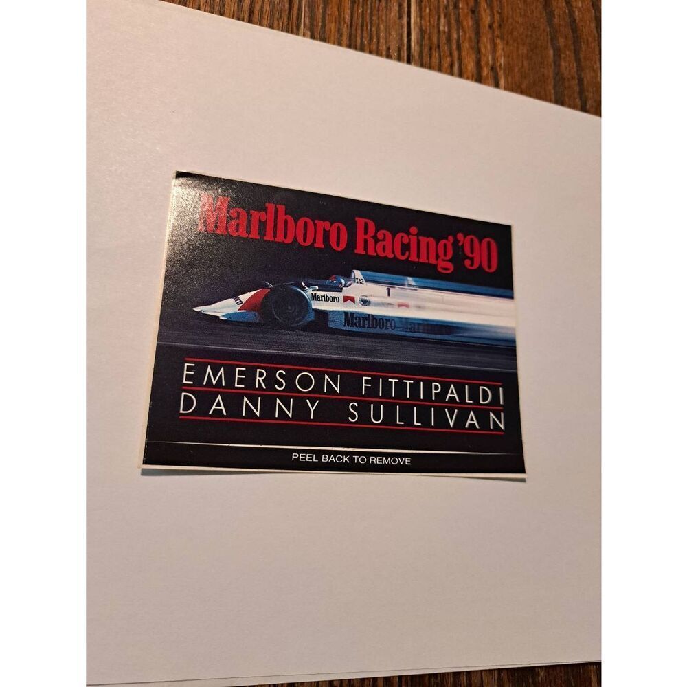 Vintage Original 90s Marlboro Racing Indy Car Emerson Fittipaldi Decal Sticker